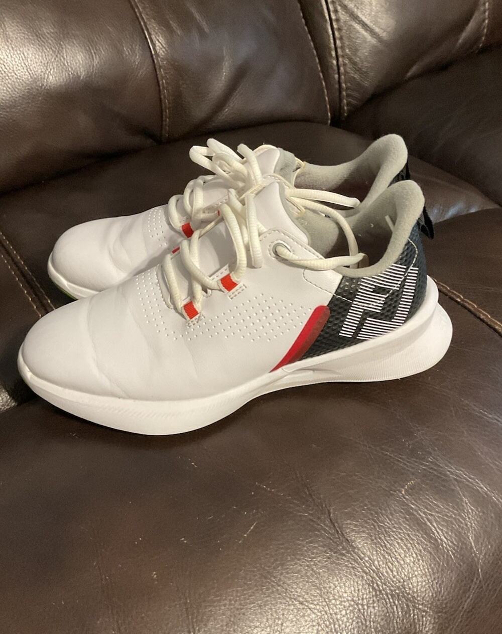 FootJoy Junior Kids FJ Fuel Golf Shoe Size 3M White Red Black